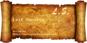 Leif Sarolta névjegykártya